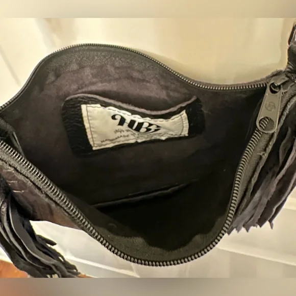 Hip Bag Company Black Leather Fringe Crossbody – Handmade USA - Picture 7 of 10
